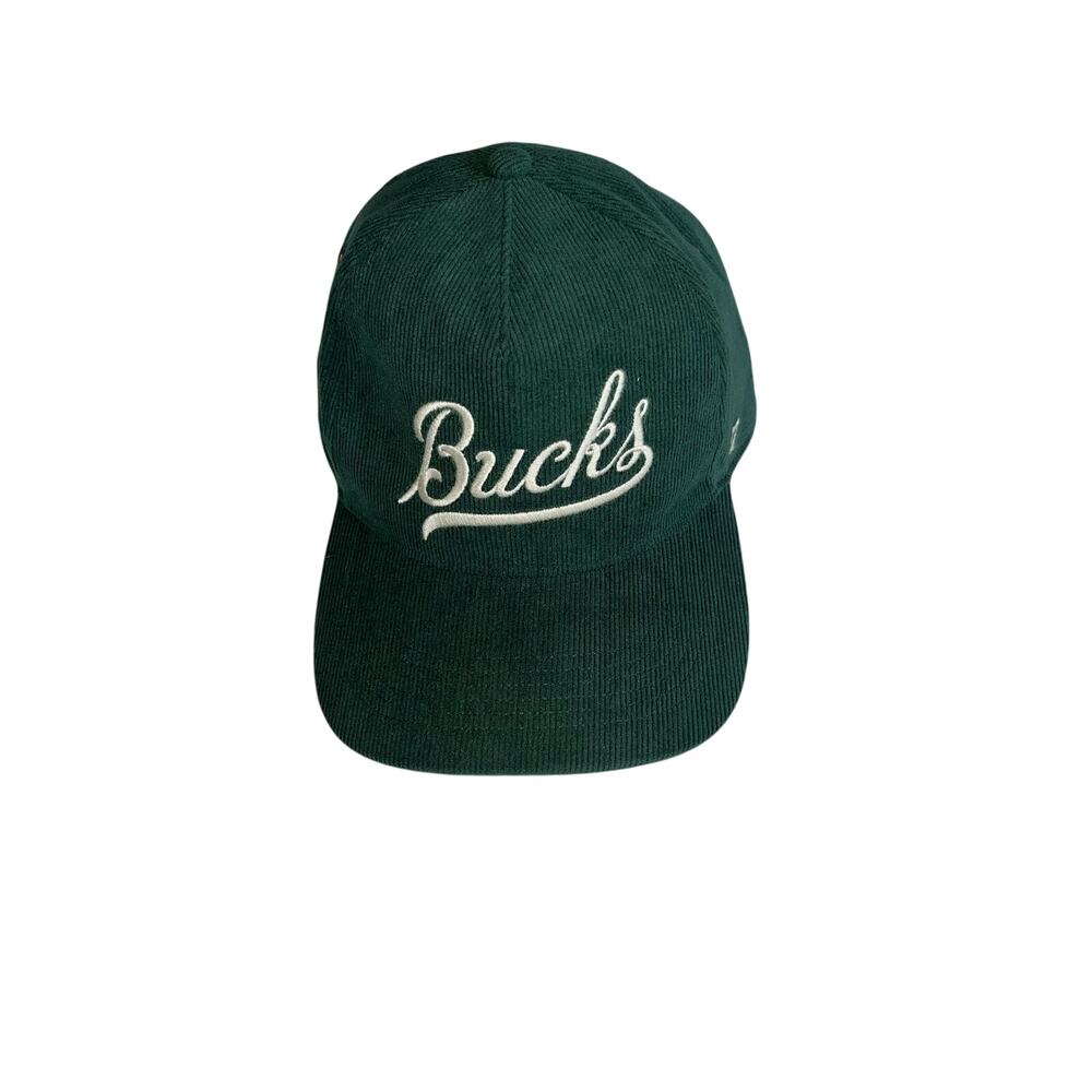 '47 Brand Milwaukee Bucks corduroy Flatbrim hat in hunter green